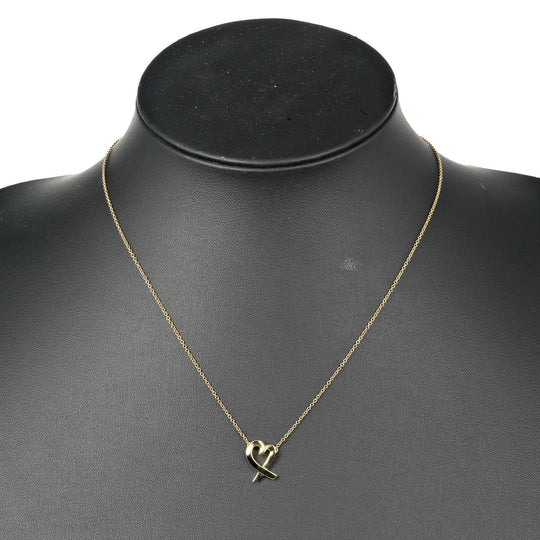 TIFFANY&Co. Necklace K18 yellow gold gold Loving heart Women Used Authentic