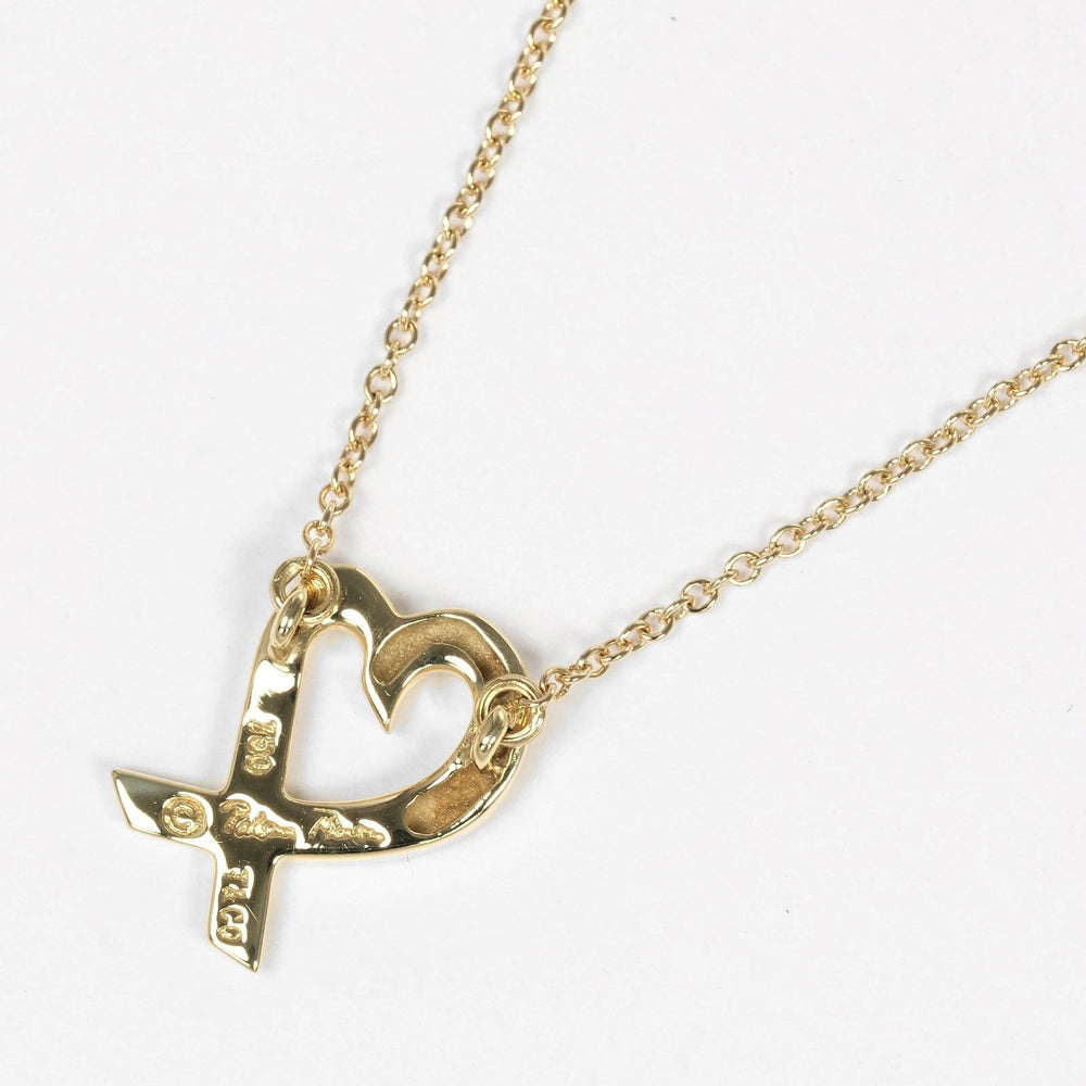 TIFFANY&Co. Necklace K18 yellow gold gold Loving heart Women Used Authentic