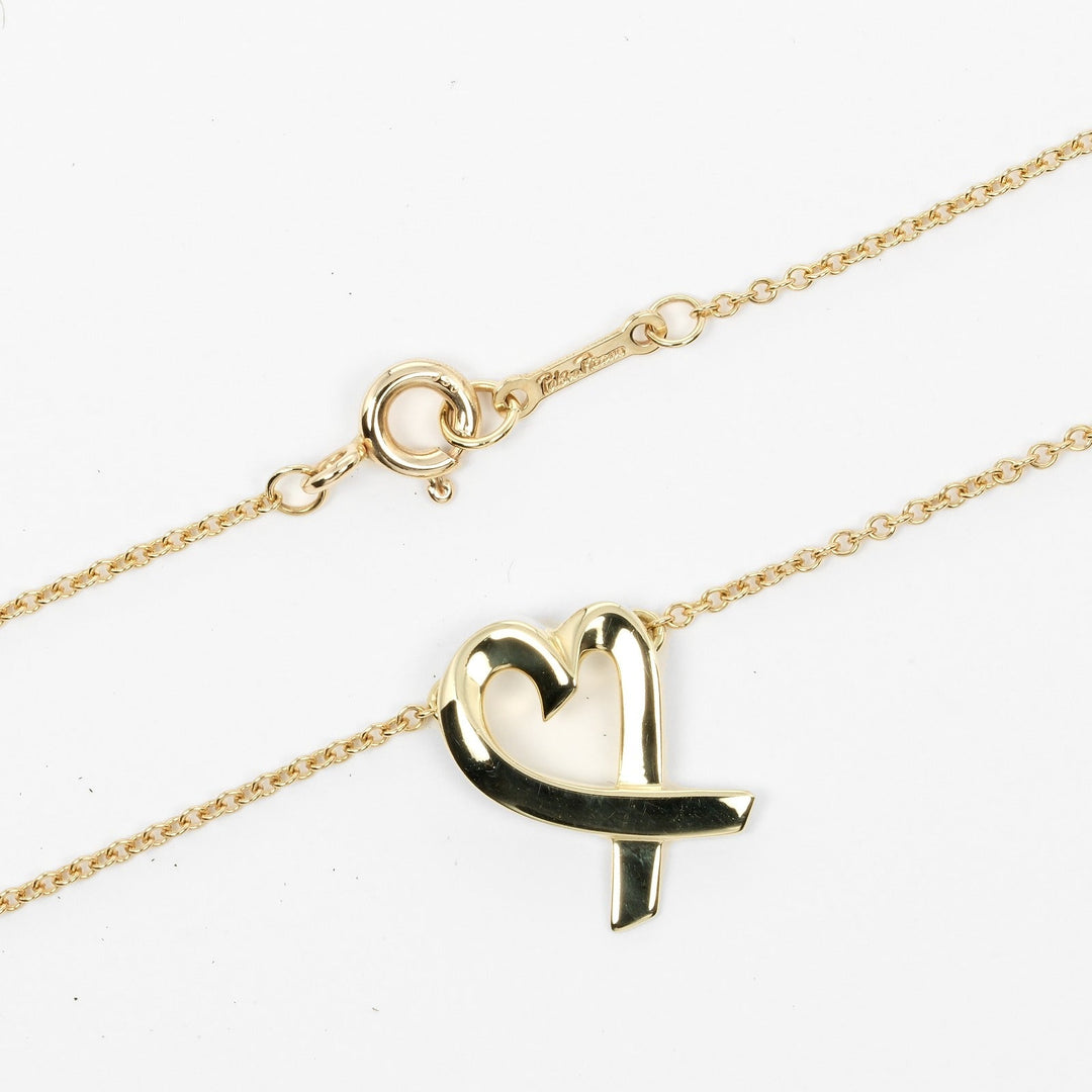 TIFFANY&Co. Necklace K18 yellow gold gold Loving heart Women Used Authentic