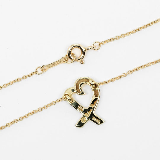 TIFFANY&Co. Necklace K18 yellow gold gold Loving heart Women Used Authentic
