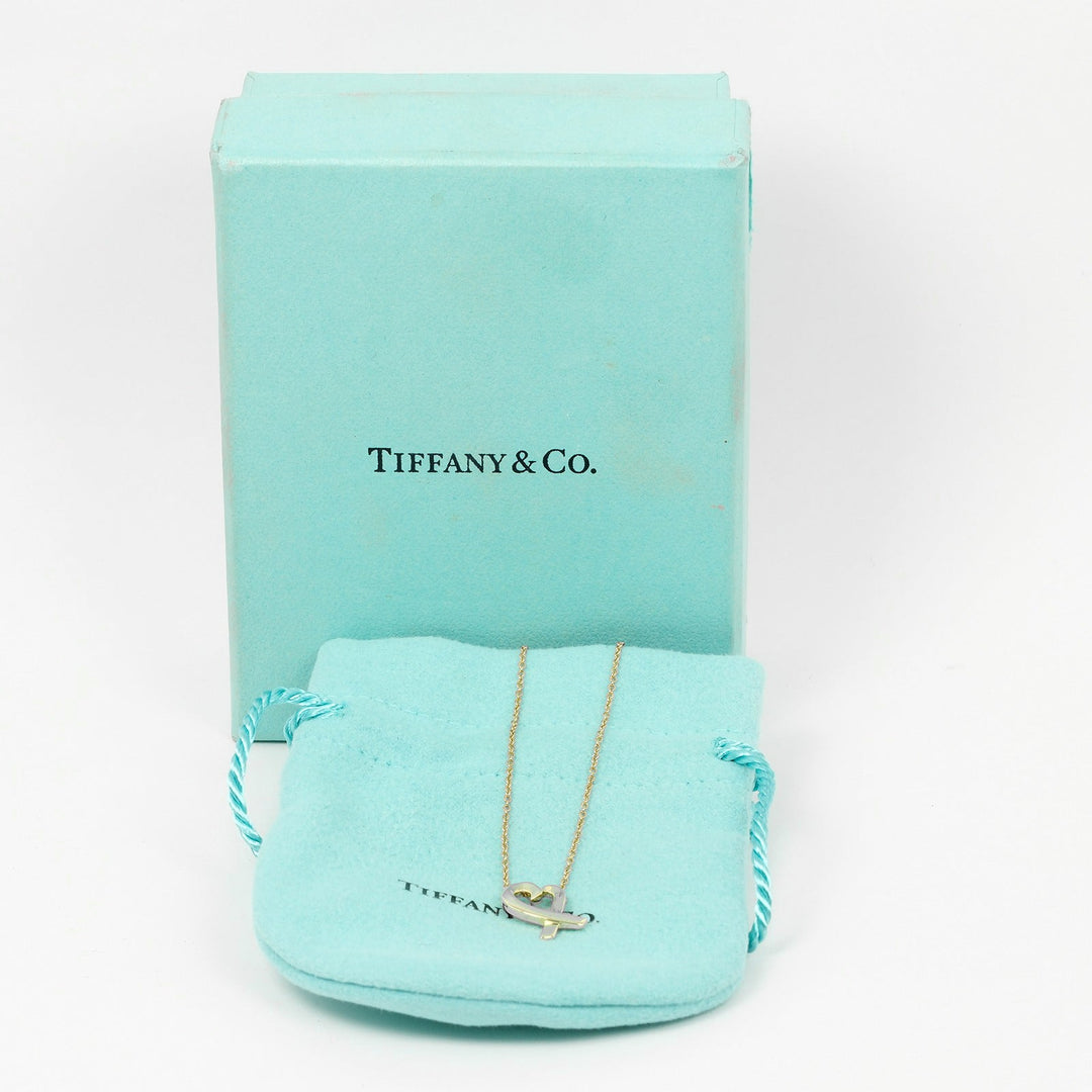 TIFFANY&Co. Necklace K18 yellow gold gold Loving heart Women Used Authentic