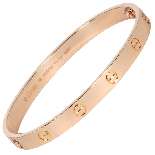 CARTIER bracelet K18 Pink Gold gold #18 love Women 18 Used Authentic