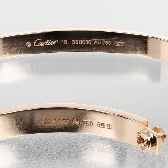CARTIER bracelet K18 Pink Gold gold #18 love Women 18 Used Authentic