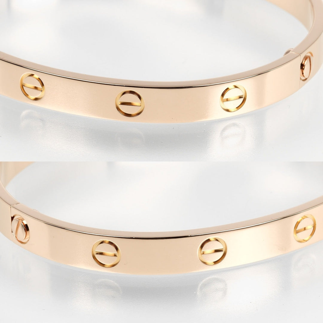 CARTIER bracelet K18 Pink Gold gold #18 love Women 18 Used Authentic