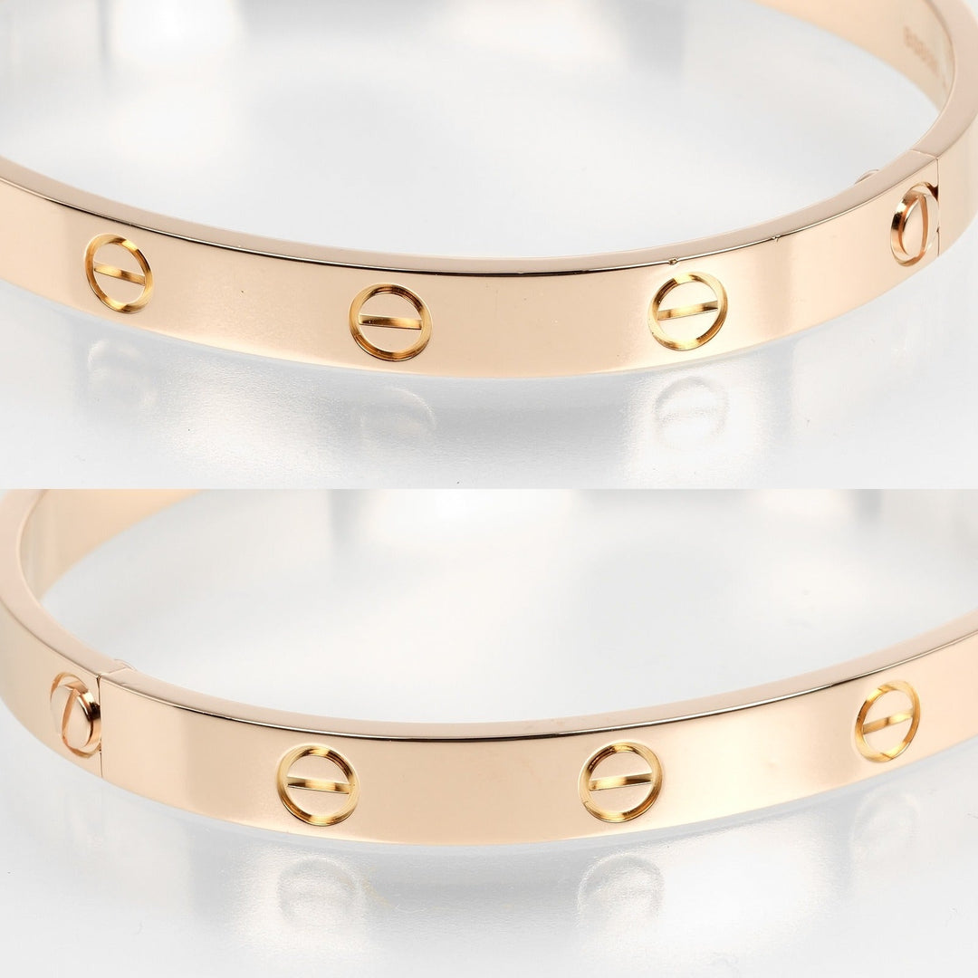 CARTIER bracelet K18 Pink Gold gold #18 love Women 18 Used Authentic