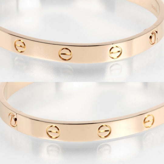 CARTIER bracelet K18 Pink Gold gold #18 love Women 18 Used Authentic