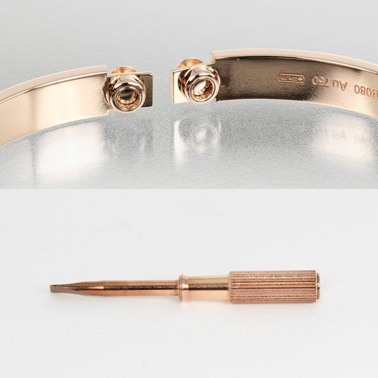 CARTIER bracelet K18 Pink Gold gold #18 love Women 18 Used Authentic