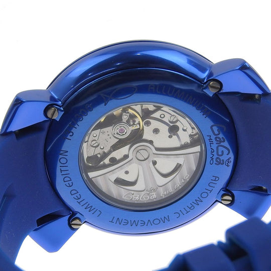Gaga Milano Watches Mechanical Automatic 5070 Rubber, Aluminum Blue Limited to 300 back scales brazil world cup 2014 Manure 48 Green dial mens Used Authentic
