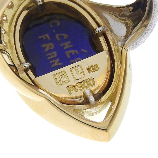 MITSUO KAJI Ring K18 Yellow Gold, Pt900Platinum, Diamond gold Emery Women Used Authentic