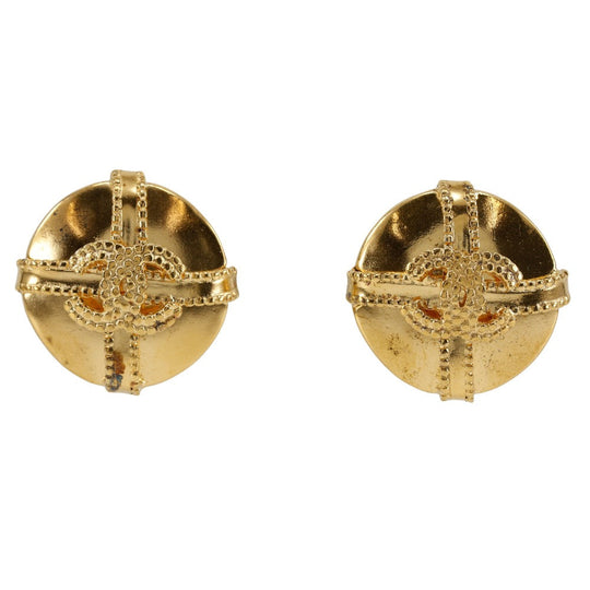 CHANEL Earring Plated Gold gold vintage COCO Mark Women Used Authentic