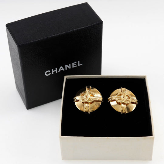 CHANEL Earring Plated Gold gold vintage COCO Mark Women Used Authentic