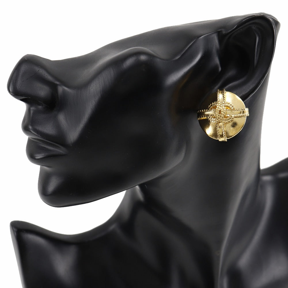 CHANEL Earring Plated Gold gold vintage COCO Mark Women Used Authentic