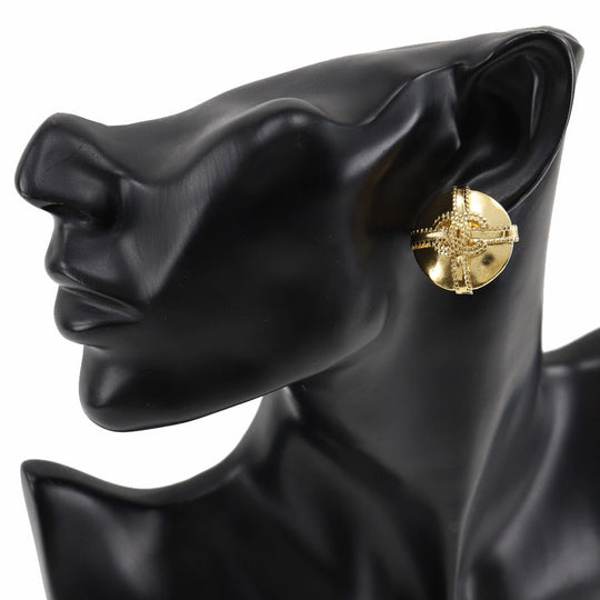 CHANEL Earring Plated Gold gold vintage COCO Mark Women Used Authentic