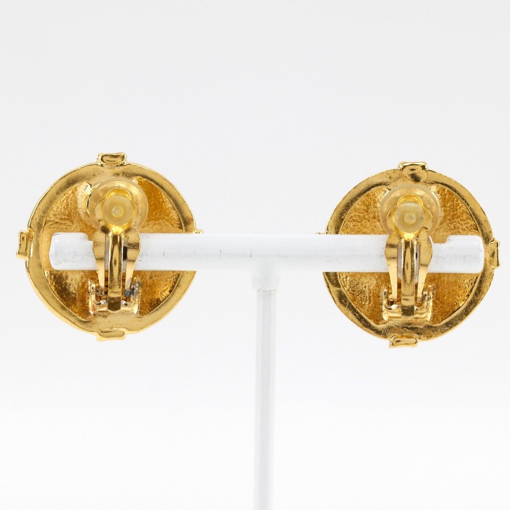 CHANEL Earring Plated Gold gold vintage COCO Mark Women Used Authentic