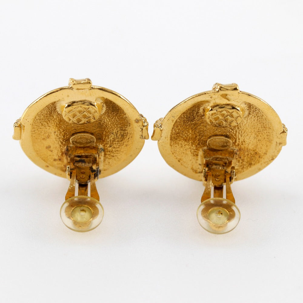 CHANEL Earring Plated Gold gold vintage COCO Mark Women Used Authentic