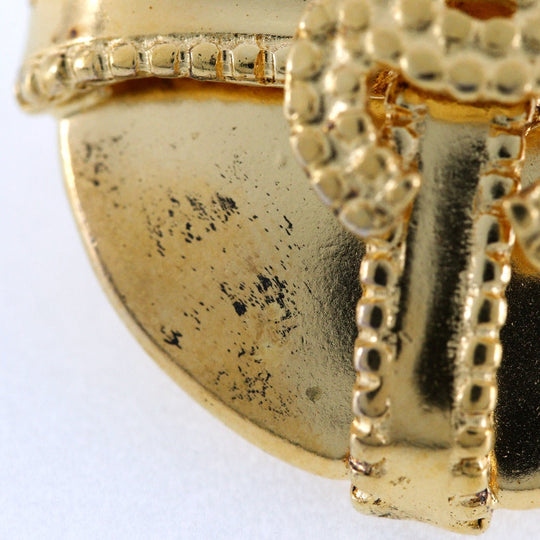 CHANEL Earring Plated Gold gold vintage COCO Mark Women Used Authentic