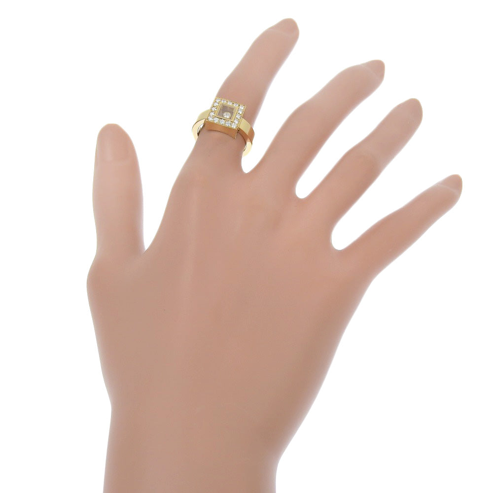 Chopard Ring 82/2896-20 K18 Yellow Gold, Diamond gold Square Happy Diamond Women Used Authentic