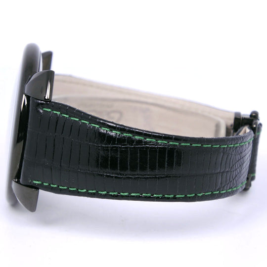 Gaga Milano Watches Quartz 5092 Stainless Steel , Leather black Manuare Singh black dial mens Used Authentic