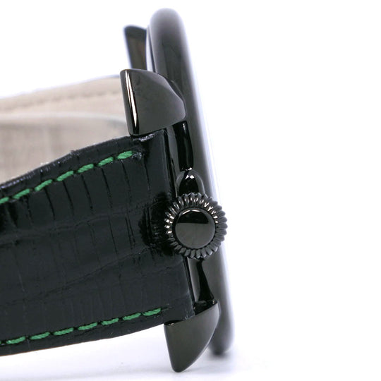 Gaga Milano Watches Quartz 5092 Stainless Steel , Leather black Manuare Singh black dial mens Used Authentic