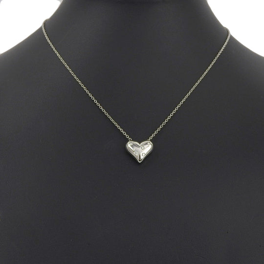 TIFFANY&Co. Necklace Pt950Platinum, Diamond Silver 5P Dotz heart Women Used Authentic