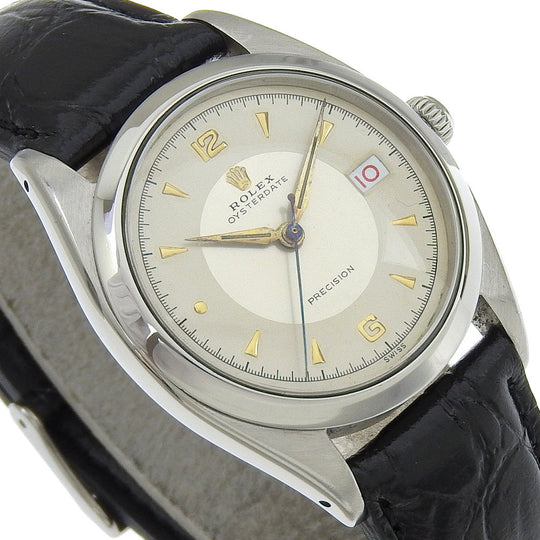 ROLEX Watches Hand Winding 6494 Stainless Steel , Embossed Leather white 21st Precision Oysterdate white dial mens Used Authentic