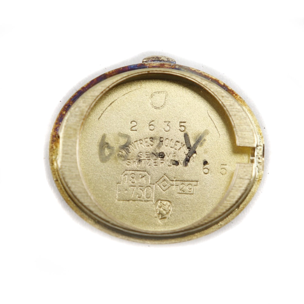 ROLEX Watches Hand Winding 2635 K18 Yellow Gold, Leather Silver cal.1400 Number 40 Precision Silver dial Women Used Authentic
