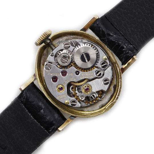 ROLEX Watches Hand Winding 2635 K18 Yellow Gold, Leather Silver cal.1400 Number 40 Precision Silver dial Women Used Authentic