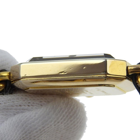 CHANEL Watches Quartz Plated Gold , Leather black Premiere L black dial Women Used Authentic
