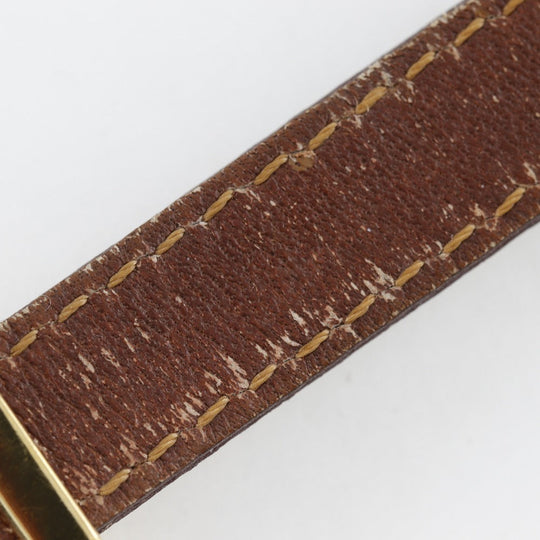 FENDI Watches Quartz 640L Plated Gold, embossed leather gold Change belt Oval Silver dial Women Used Authentic