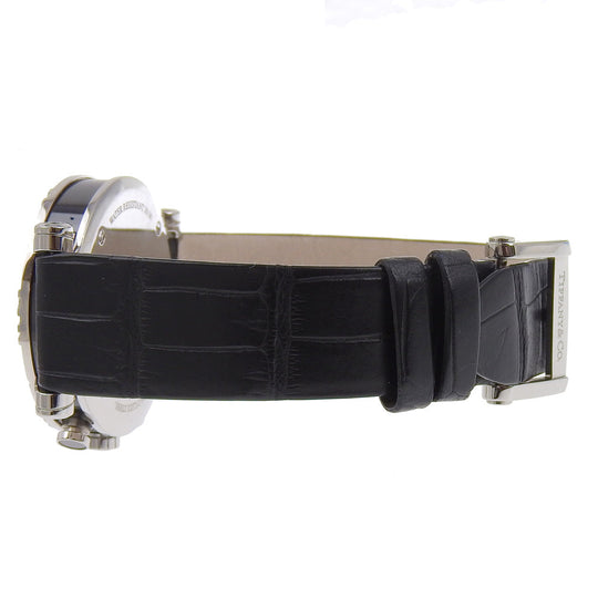 TIFFANY&Co. Watches Quartz Stainless Steel , Embossed Leather black Atlas black dial mens Used Authentic