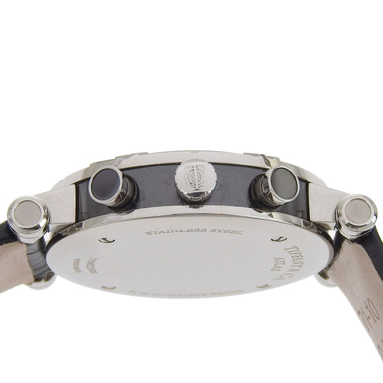 TIFFANY&Co. Watches Quartz Stainless Steel , Embossed Leather black Atlas black dial mens Used Authentic
