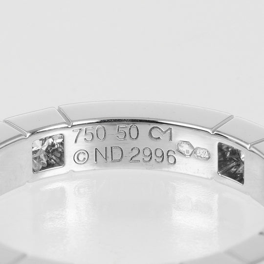 CARTIER Ring K18 White Gold, 9P Diamond Silver Laniere Women 50 Used Authentic