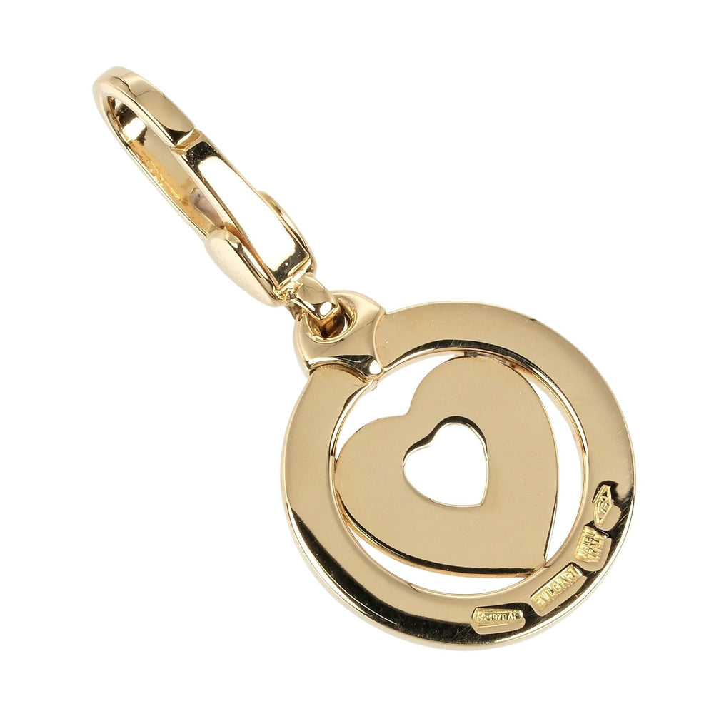 BVLGARI Pendant top K18 yellow gold gold Tond Heart Women Used Authentic