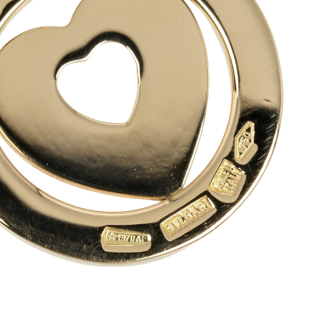 BVLGARI Pendant top K18 yellow gold gold Tond Heart Women Used Authentic