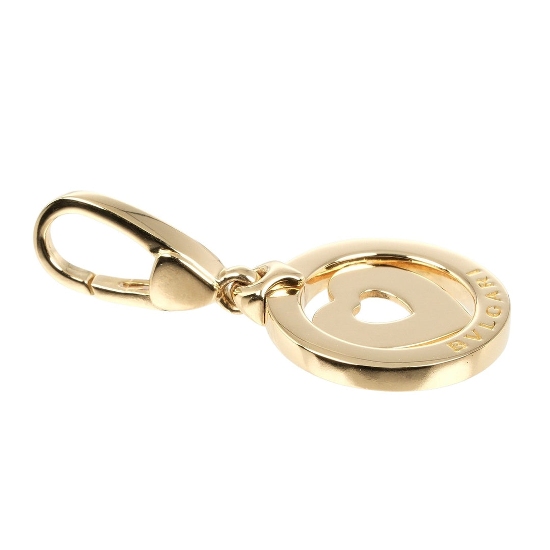 BVLGARI Pendant top K18 yellow gold gold Tond Heart Women Used Authentic
