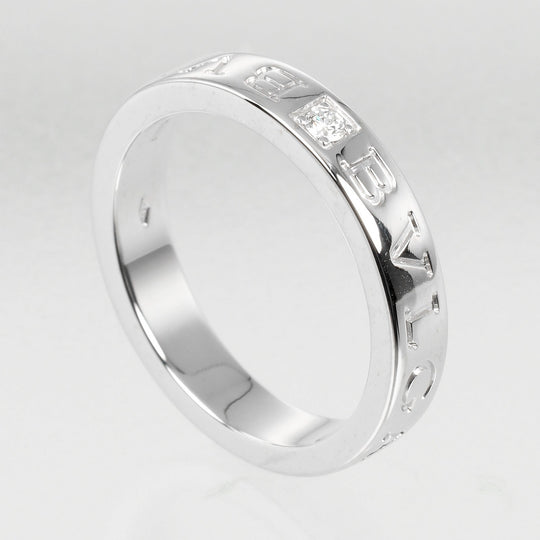 BVLGARI Ring K18 White Gold, 1P Diamond Silver Bulgari Bulgari Women Used Authentic