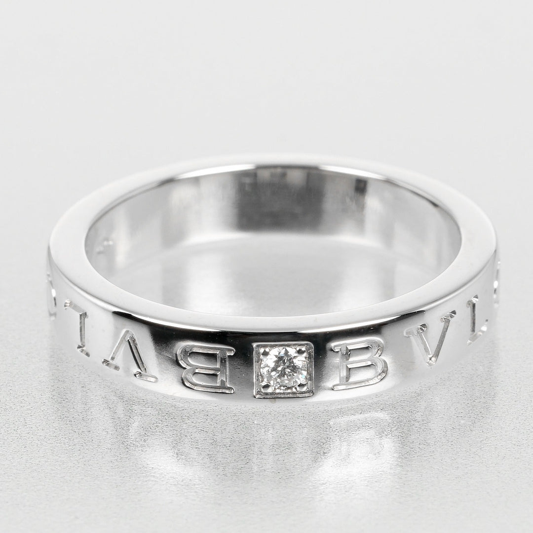 BVLGARI Ring K18 White Gold, 1P Diamond Silver Bulgari Bulgari Women Used Authentic