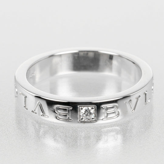 BVLGARI Ring K18 White Gold, 1P Diamond Silver Bulgari Bulgari Women Used Authentic
