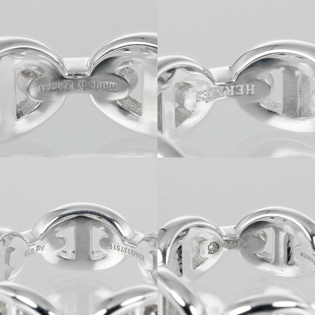 HERMES Ring Silver925 Silver Chene Dunkle Enchaine Women 47 Used Authentic