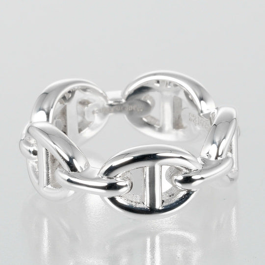 HERMES Ring Silver925 Silver Chene Dunkle Enchaine Women 47 Used Authentic