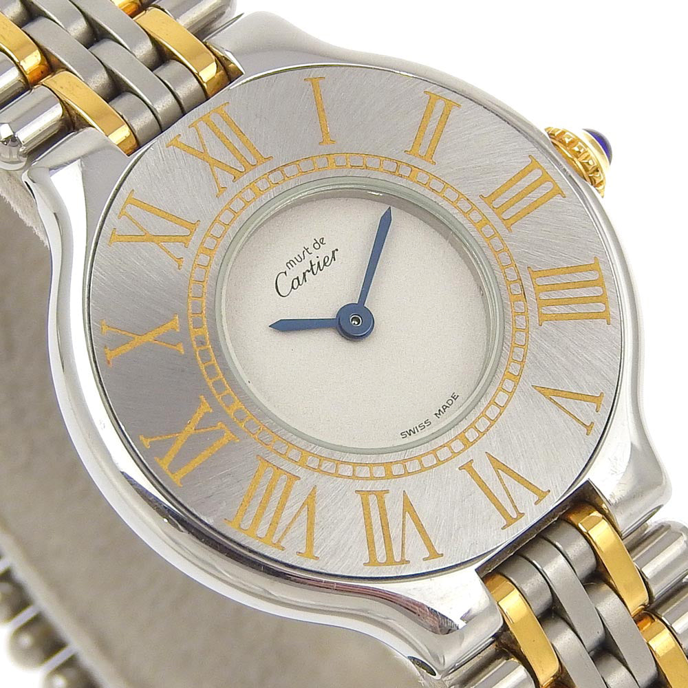 CARTIER Watches Quartz Stainless Steel Silver Mast 21 White dial Women Used Authentic