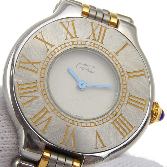 CARTIER Watches Quartz Stainless Steel Silver Mast 21 White dial Women Used Authentic