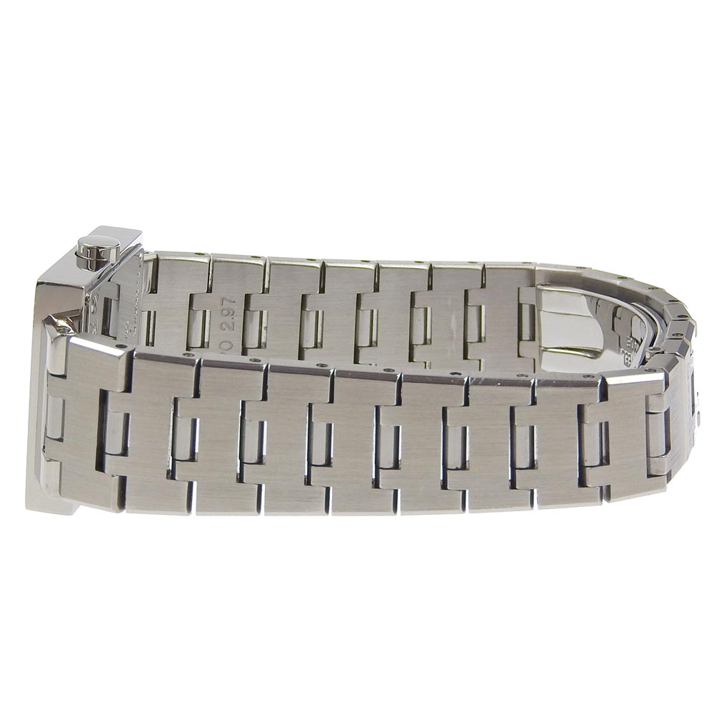 BVLGARI Watches Quartz SQ22SS Stainless Steel Silver Quadlard black dial Women Used Authentic