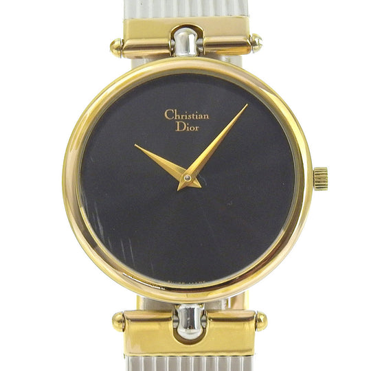 Christian Dior Watches Quartz 3026 Stainless Steel , Plated Gold black black dial Women Used Authentic