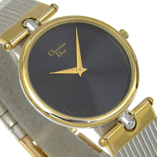 Christian Dior Watches Quartz 3026 Stainless Steel , Plated Gold black black dial Women Used Authentic