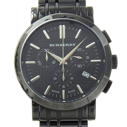 BURBERRY Watches Quartz BU1373 Stainless Steel black Heritage black dial mens Used Authentic