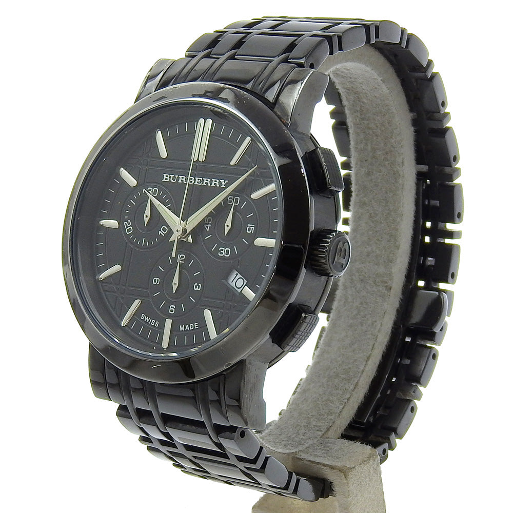 BURBERRY Watches Quartz BU1373 Stainless Steel black Heritage black dial mens Used Authentic