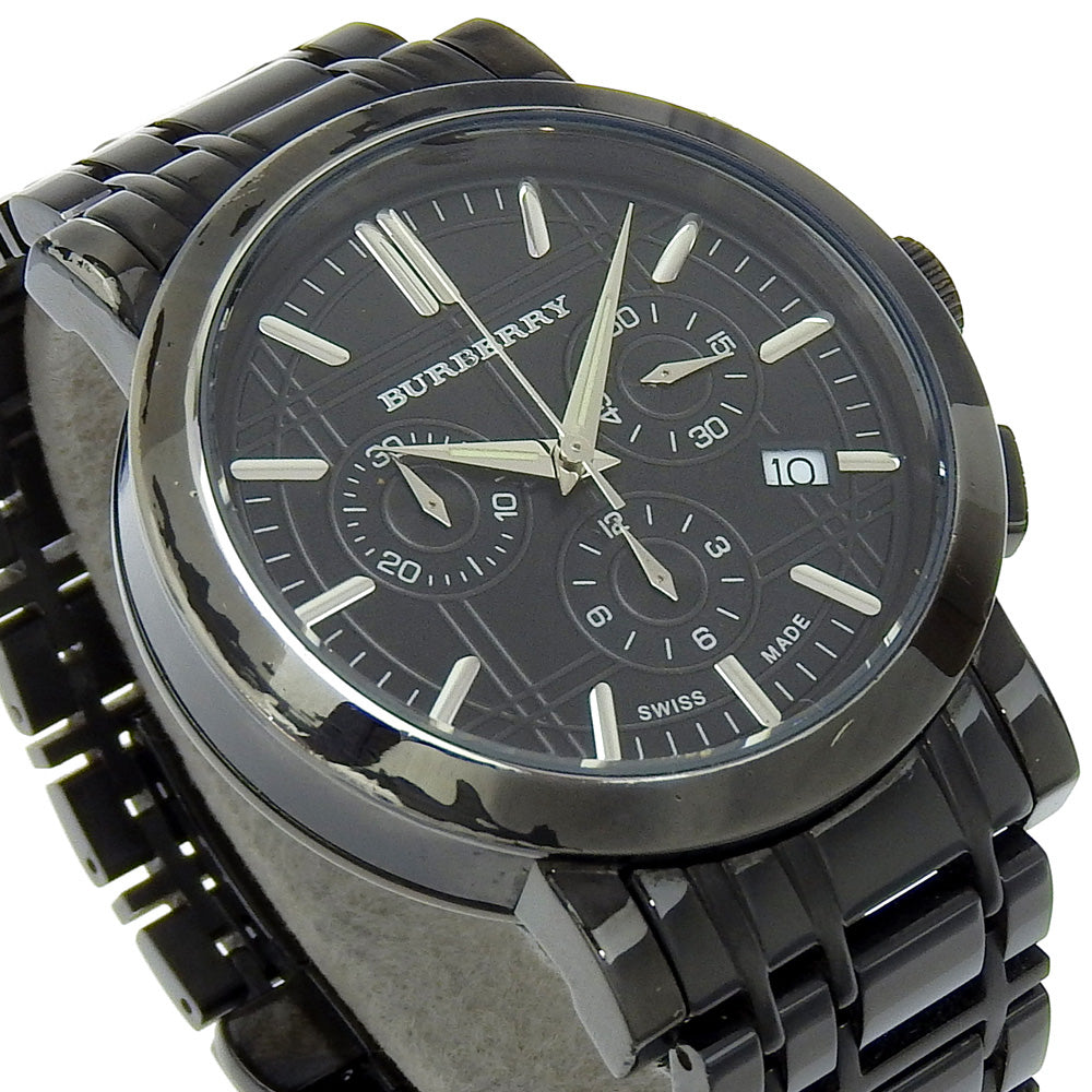 BURBERRY Watches Quartz BU1373 Stainless Steel black Heritage black dial mens Used Authentic