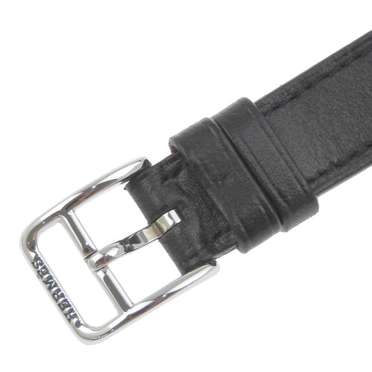 HERMES Watches Quartz HR1.210 Stainless Steel , Embossed Leather Silver H watch Rondo Silver dial Women Used Authentic
