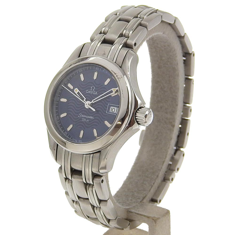 OMEGA Watches Quartz 2501.89 Stainless Steel Navy 20th Anniversary Model 80/500 Jack Mayol Seamaster120 Navy dial Women Used Authentic